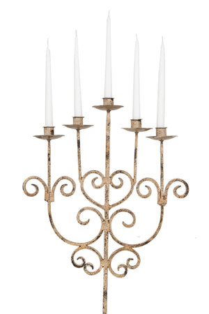 Biscottini CANDELIERE A PIANTANA IN FERRO BATTUTO LAVORATO A MANO dimensioni lunghezza