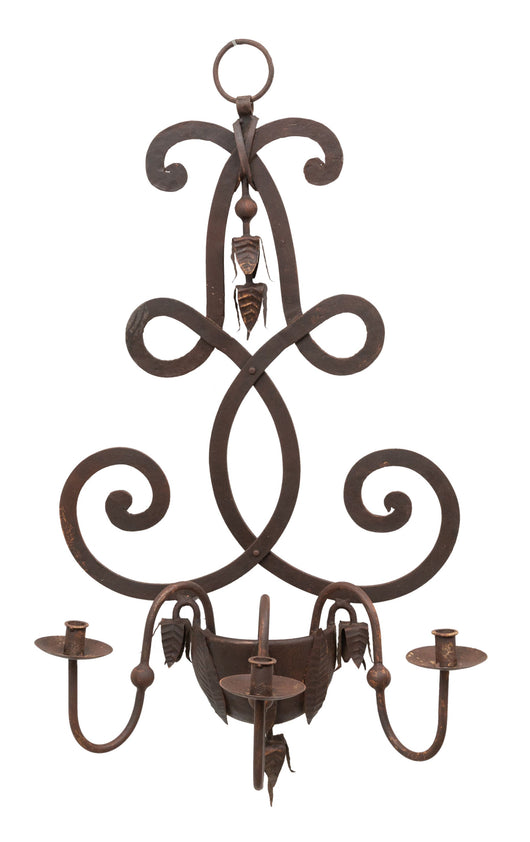 Biscottini CANDELIERE A PIANTANA IN FERRO BATTUTO LAVORATO A MANO dimensioni lunghezza