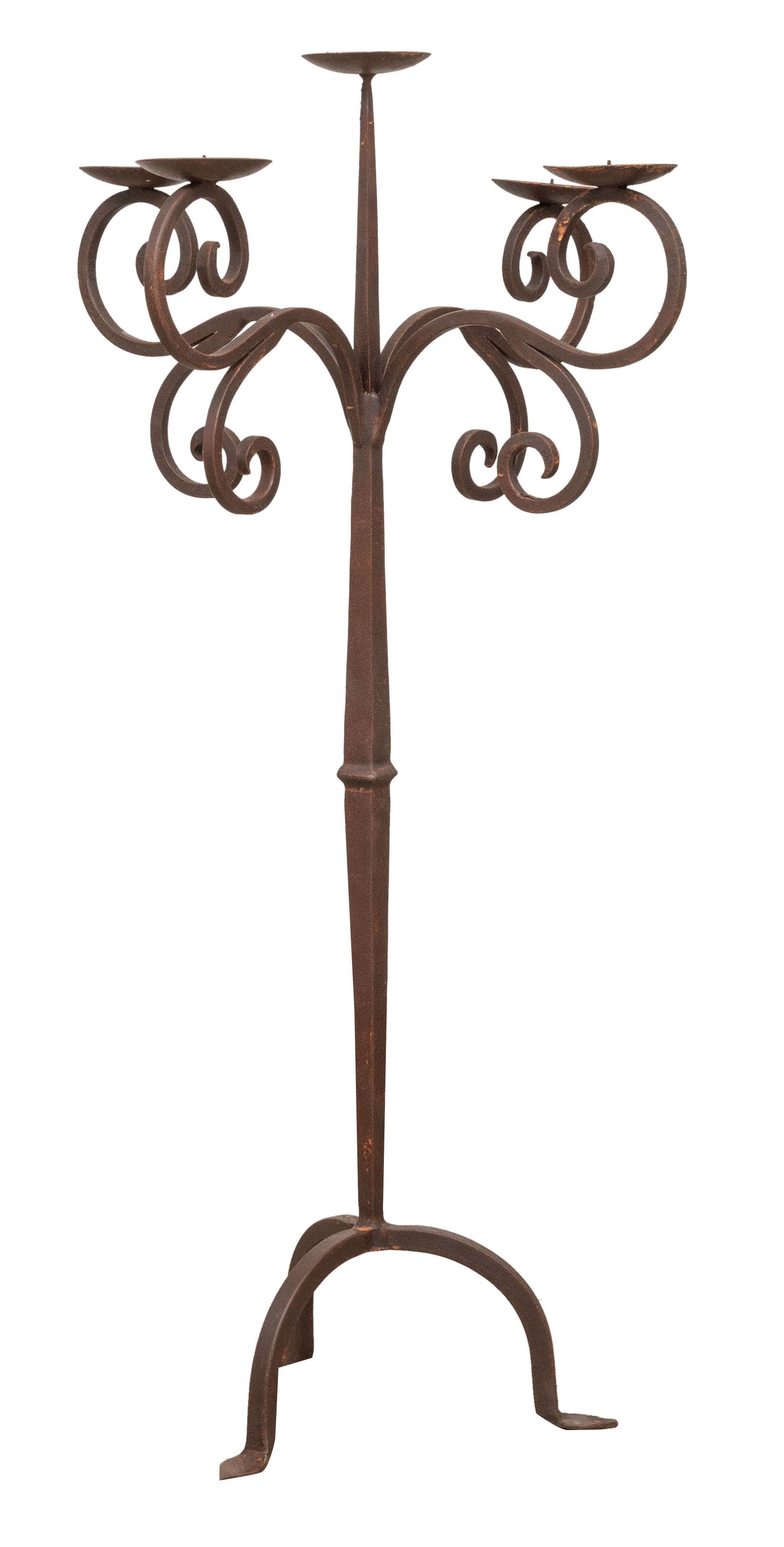 Biscottini CANDELIERE A PIANTANA IN FERRO BATTUTO LAVORATO A MANO dimensioni lunghezza