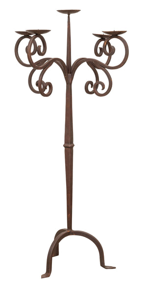 Biscottini CANDELIERE A PIANTANA IN FERRO BATTUTO LAVORATO A MANO dimensioni lunghezza