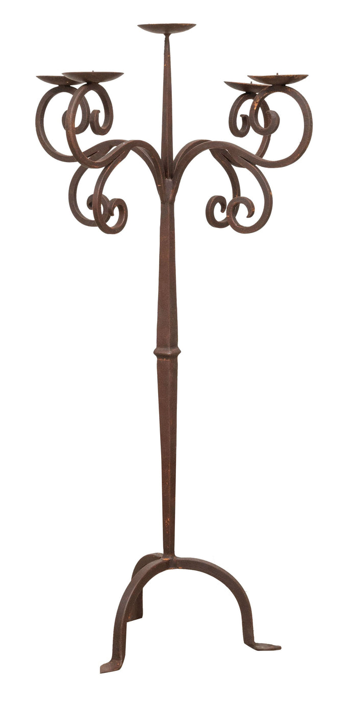 Biscottini CANDELIERE A PIANTANA IN FERRO BATTUTO LAVORATO A MANO dimensioni lunghezza