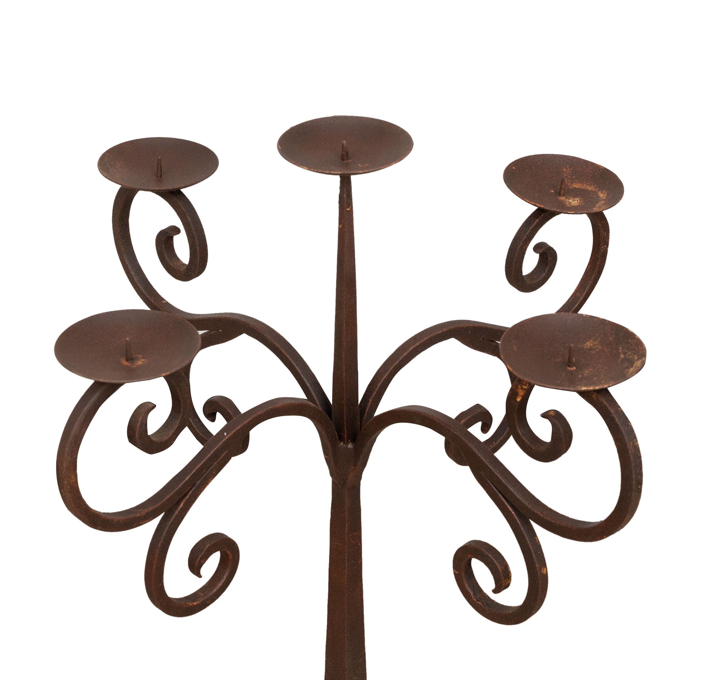 Biscottini CANDELIERE A PIANTANA IN FERRO BATTUTO LAVORATO A MANO dimensioni lunghezza