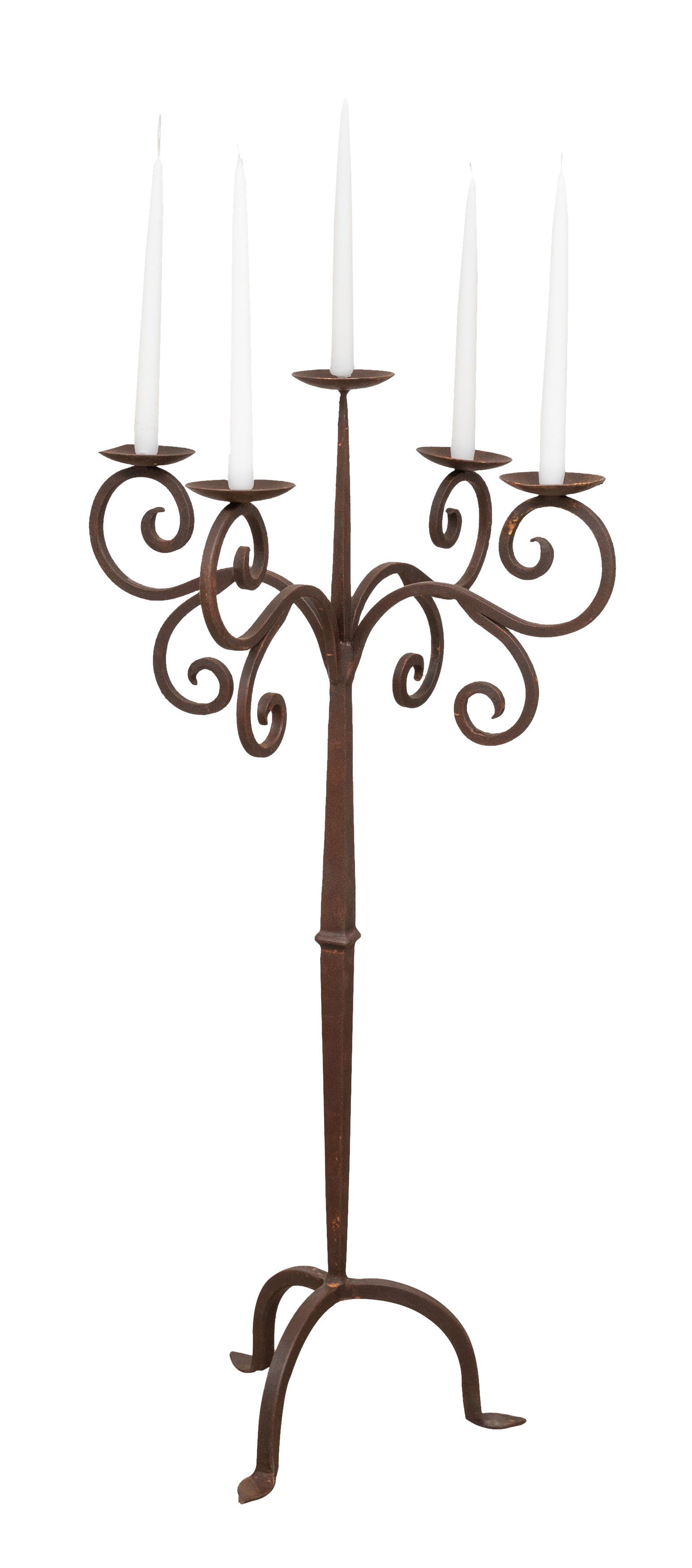 Biscottini CANDELIERE A PIANTANA IN FERRO BATTUTO LAVORATO A MANO dimensioni lunghezza