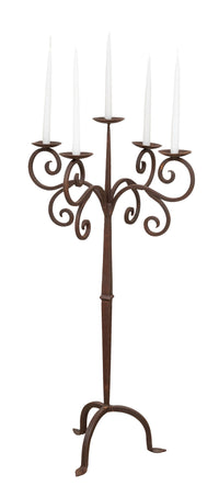 Biscottini CANDELIERE A PIANTANA IN FERRO BATTUTO LAVORATO A MANO dimensioni lunghezza