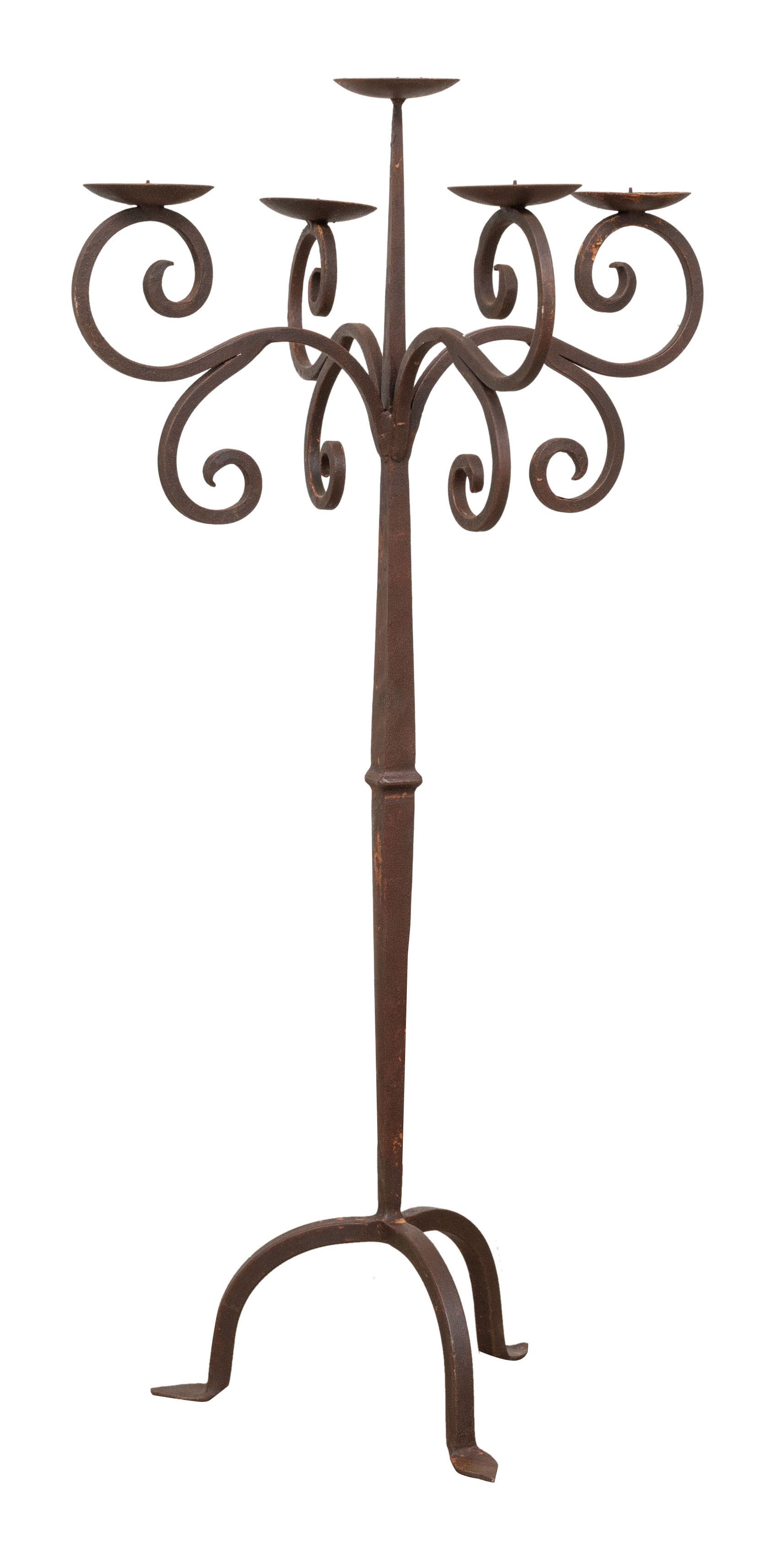 Biscottini CANDELIERE A PIANTANA IN FERRO BATTUTO LAVORATO A MANO dimensioni lunghezza