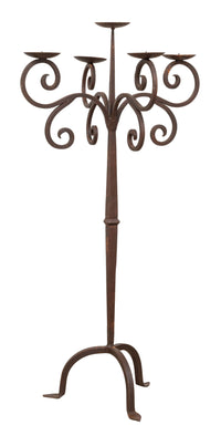 Biscottini CANDELIERE A PIANTANA IN FERRO BATTUTO LAVORATO A MANO dimensioni lunghezza