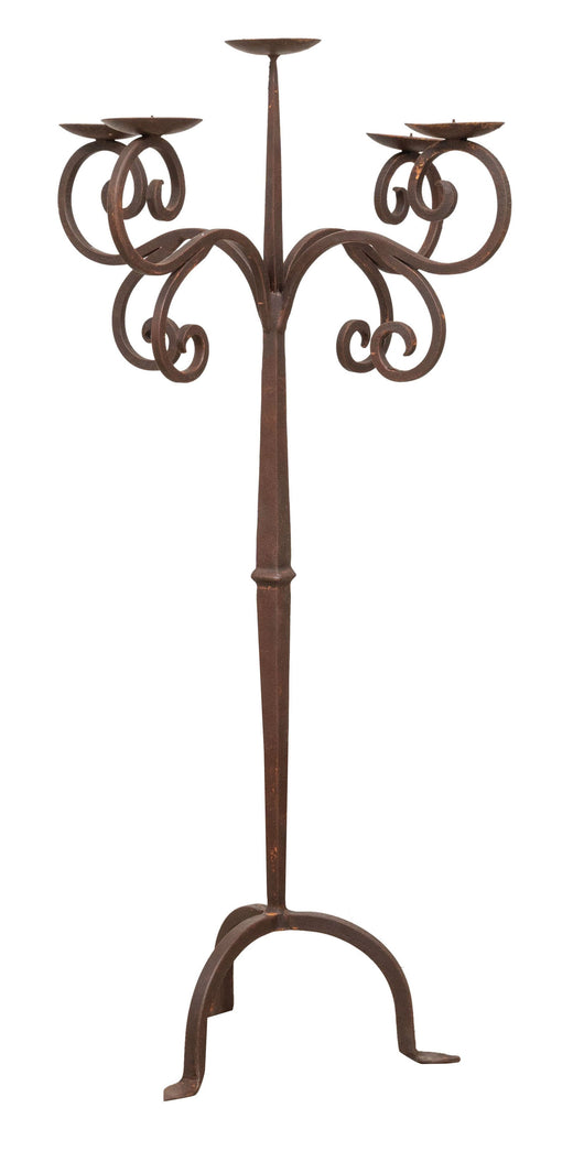 Biscottini CANDELIERE A PIANTANA IN FERRO BATTUTO LAVORATO A MANO dimensioni lunghezza