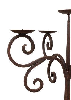 Biscottini CANDELIERE A PIANTANA IN FERRO BATTUTO LAVORATO A MANO dimensioni lunghezza