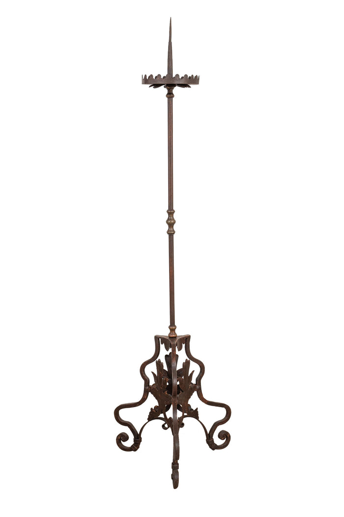 Biscottini Candeliere a piantana in ferro battuto lavorato a mano finitura L50XPR50XH185 cm