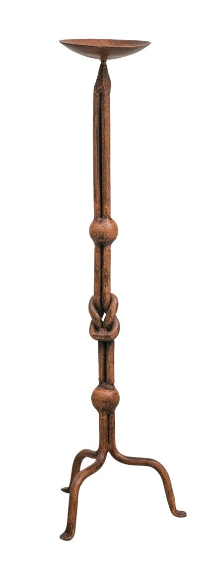 Biscottini CANDELIERE A PIANTANA IN FERRO BATTUTO LAVORATO A MANO L19XPR19XH64 CM mano,