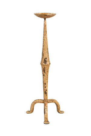 Biscottini CANDELIERE IN FERRO BATTUTO LAVORATO A MANO FINITURA BIANCA ANTICATA Candelabro