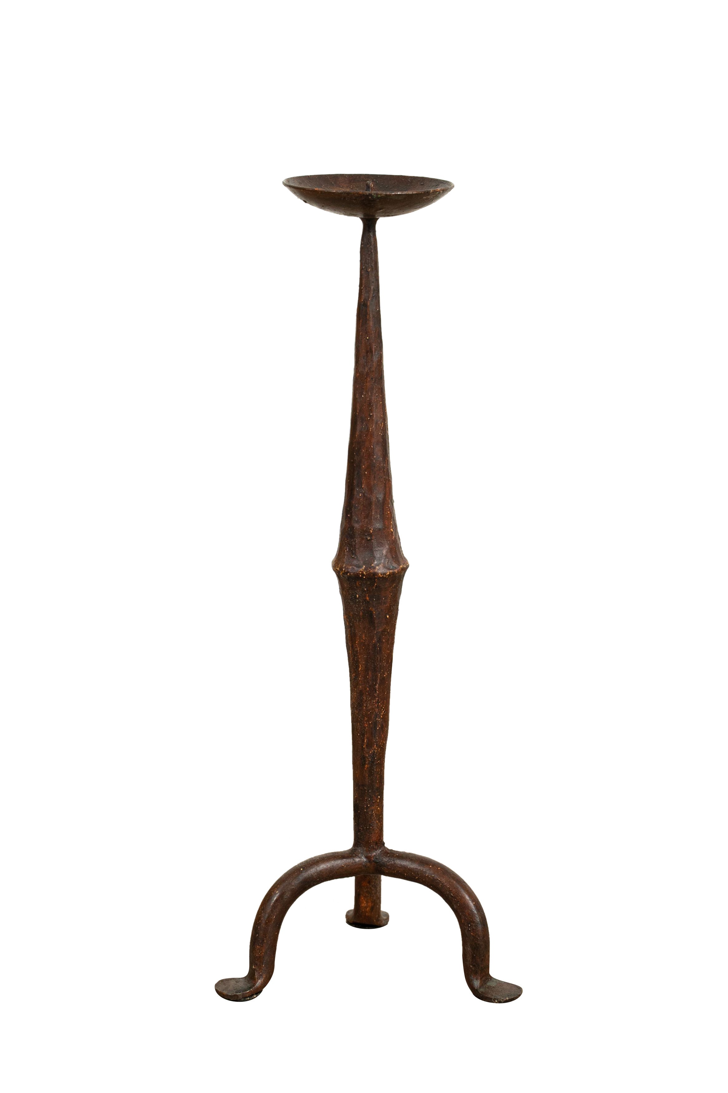 Biscottini CANDELIERE IN FERRO BATTUTO LAVORATO A MANO FINITURA RUGGINE ANTICATA Offerta