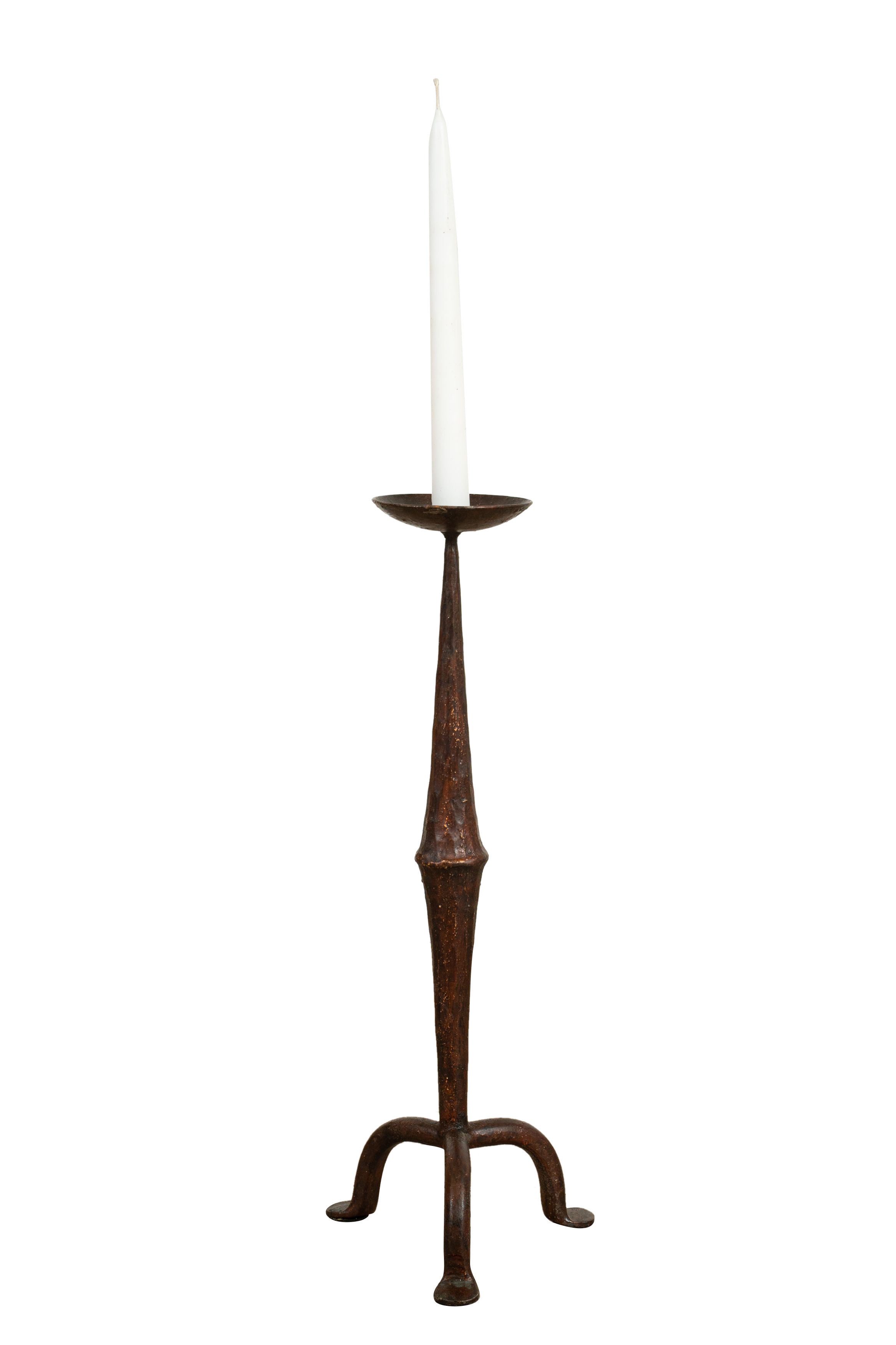 Biscottini CANDELIERE IN FERRO BATTUTO LAVORATO A MANO FINITURA RUGGINE ANTICATA Offerta