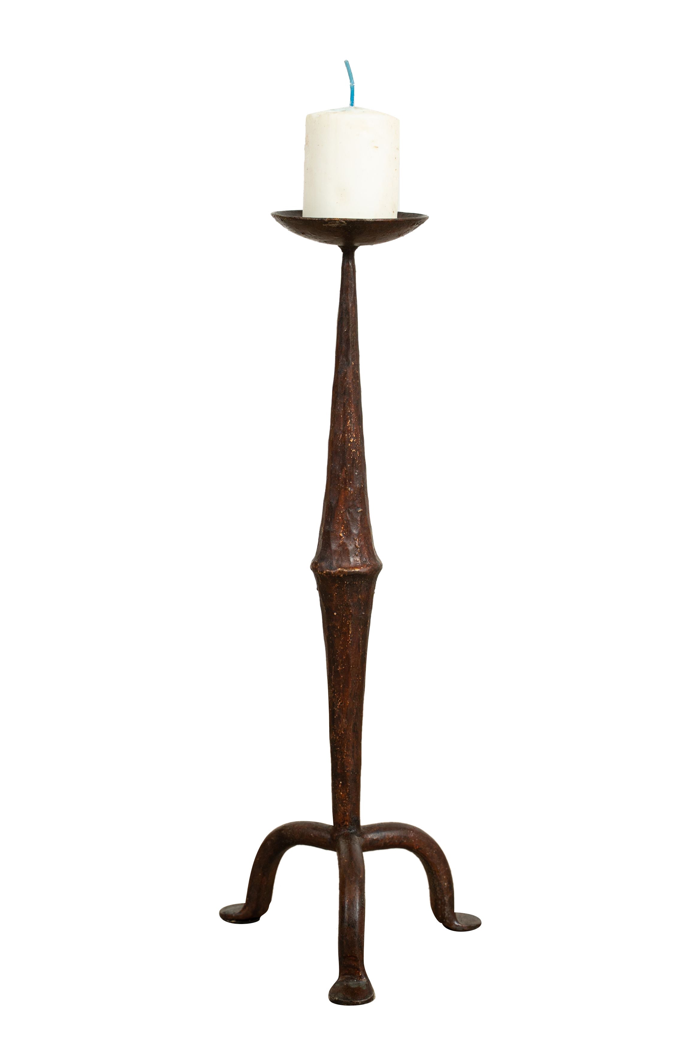 Biscottini CANDELIERE IN FERRO BATTUTO LAVORATO A MANO FINITURA RUGGINE ANTICATA Offerta