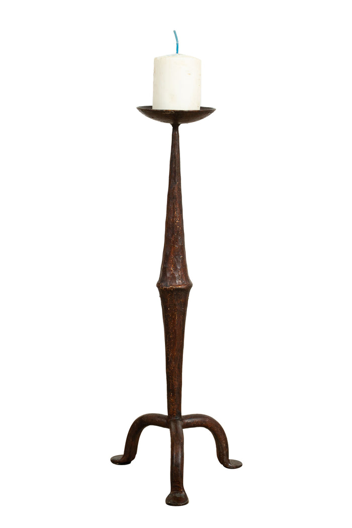 Biscottini CANDELIERE IN FERRO BATTUTO LAVORATO A MANO FINITURA RUGGINE ANTICATA Offerta