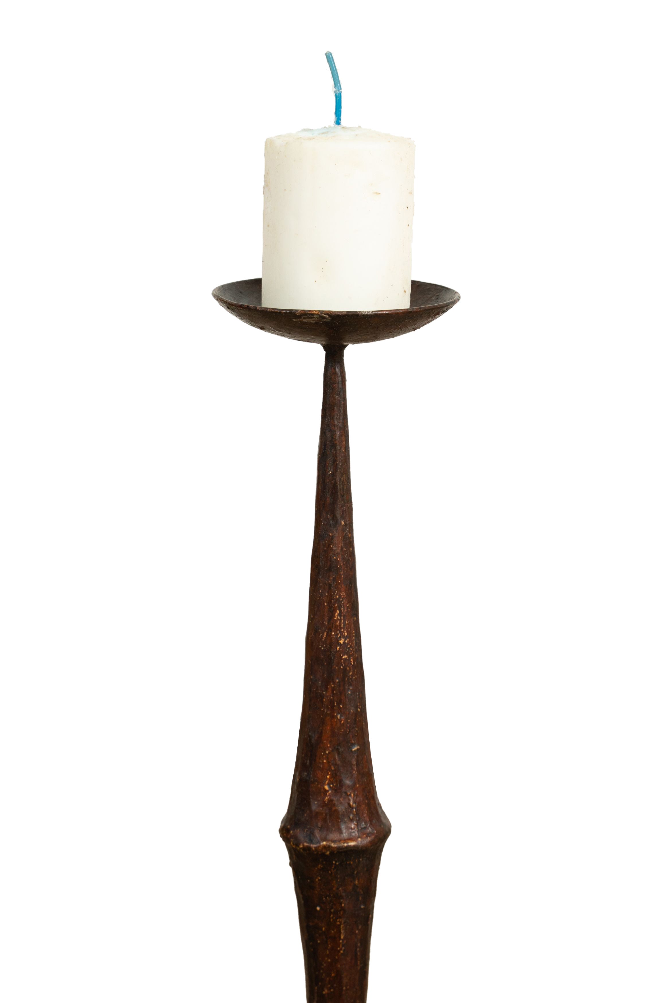 Biscottini CANDELIERE IN FERRO BATTUTO LAVORATO A MANO FINITURA RUGGINE ANTICATA Offerta