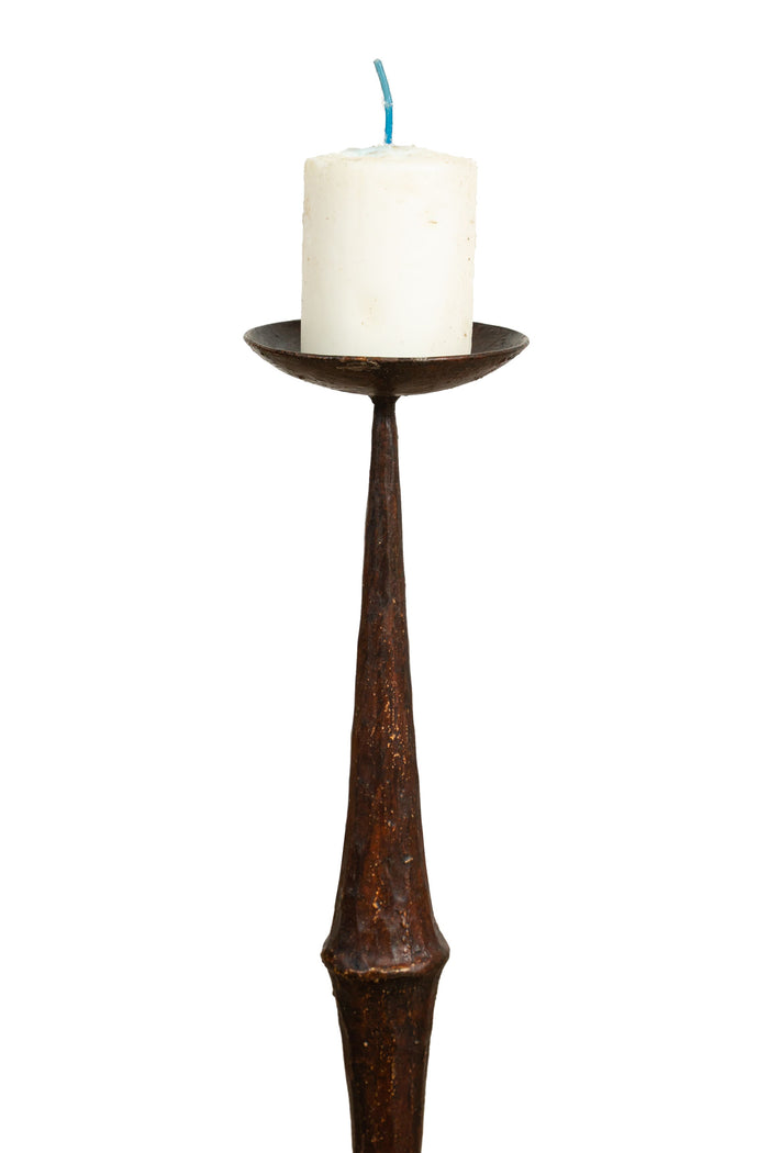 Biscottini CANDELIERE IN FERRO BATTUTO LAVORATO A MANO FINITURA RUGGINE ANTICATA Offerta