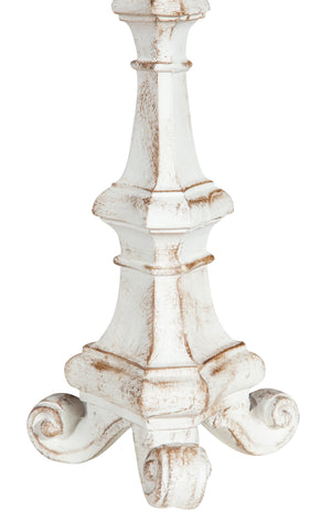 Biscottini Candeliere in legno finitura bianca anticata L19xPR19xH40 cm Made in Italy