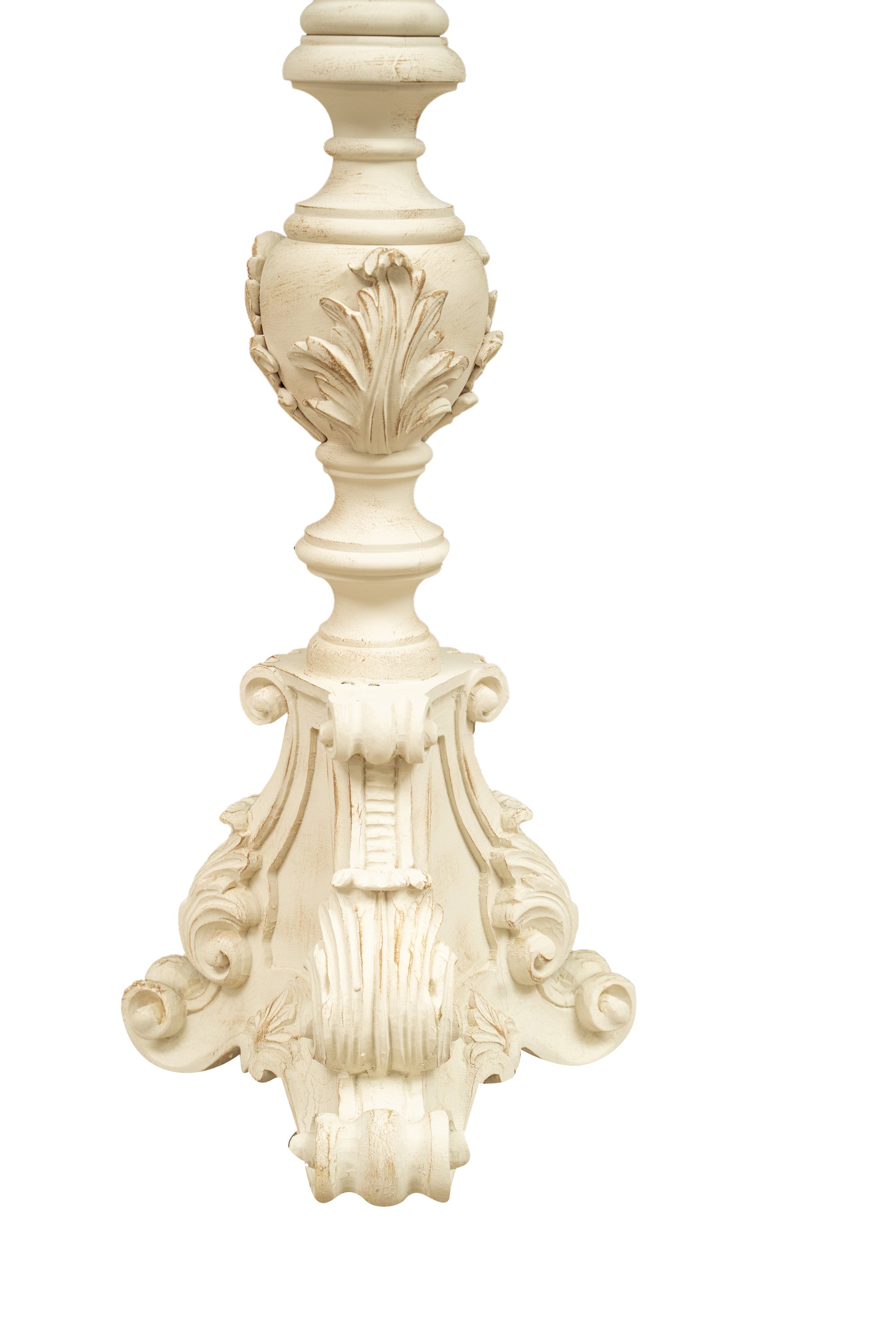 Biscottini CANDELIERE IN LEGNO FINITURA BIANCA ANTICATA MADE IN ITALY dimensioni lunghezza