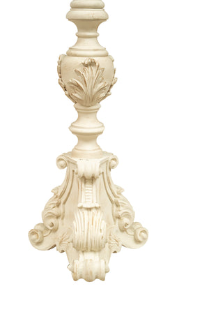 Biscottini CANDELIERE IN LEGNO FINITURA BIANCA ANTICATA MADE IN ITALY dimensioni lunghezza