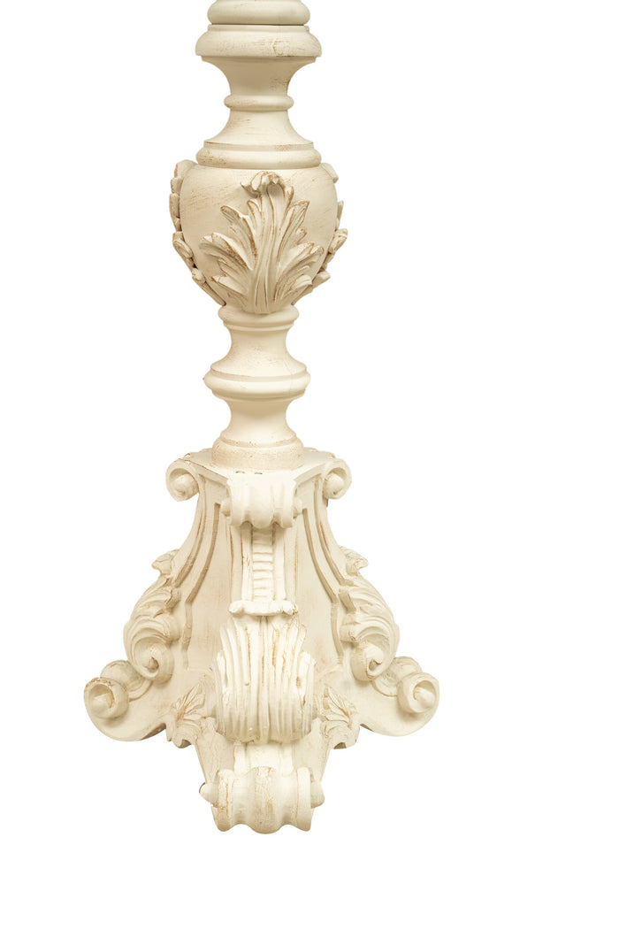 Biscottini CANDELIERE IN LEGNO FINITURA BIANCA ANTICATA MADE IN ITALY dimensioni lunghezza