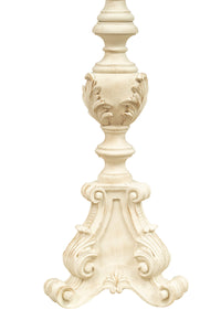 Biscottini CANDELIERE IN LEGNO FINITURA BIANCA ANTICATA MADE IN ITALY dimensioni lunghezza