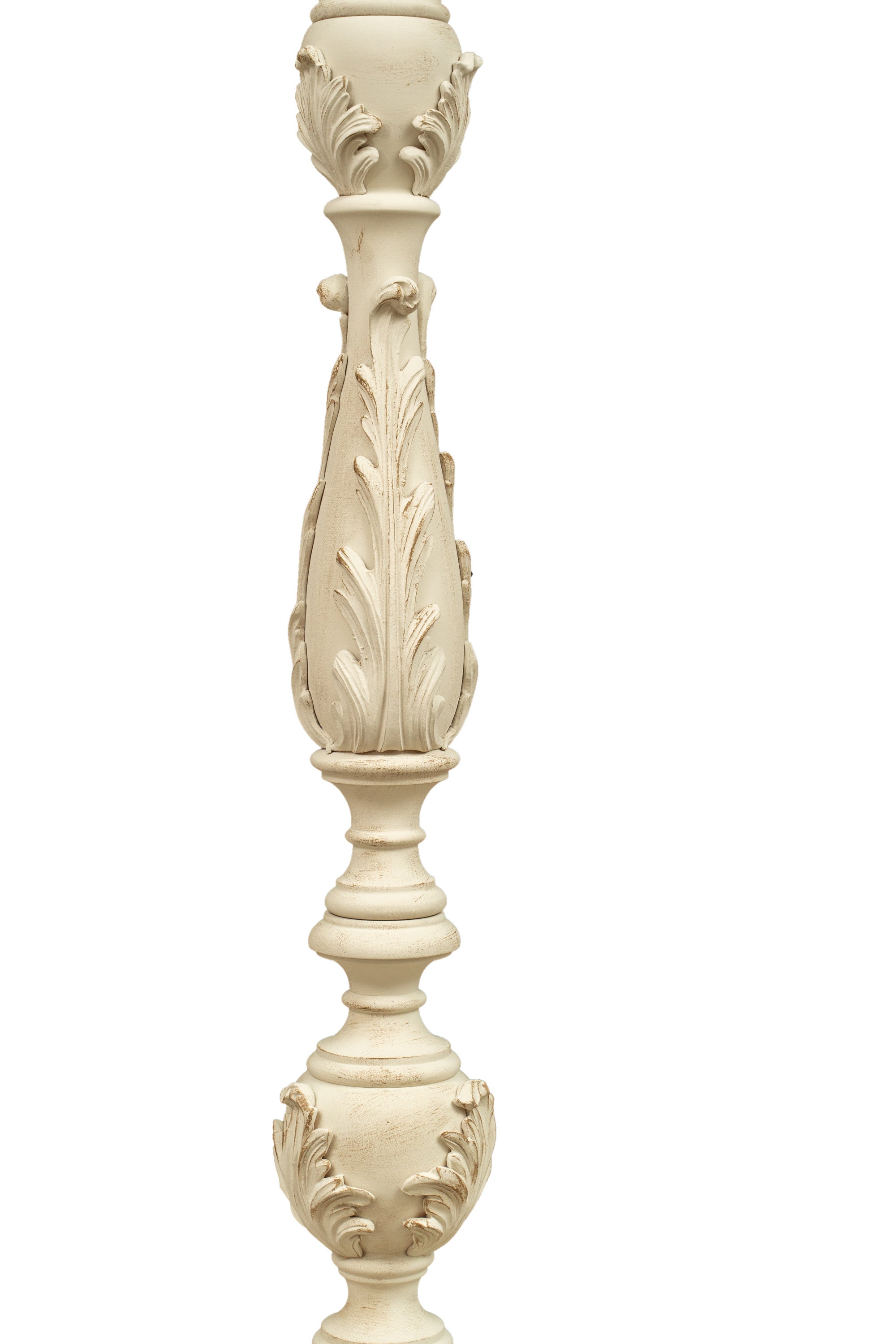 Biscottini CANDELIERE IN LEGNO FINITURA BIANCA ANTICATA MADE IN ITALY dimensioni lunghezza