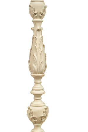 Biscottini CANDELIERE IN LEGNO FINITURA BIANCA ANTICATA MADE IN ITALY dimensioni lunghezza