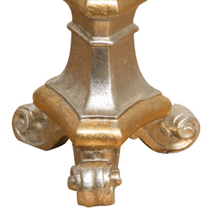 Biscottini CANDELIERE IN LEGNO FINITURA FOGLIA ARGENTO E ORO L19XPR19XH40 CM MADE IN ITALY