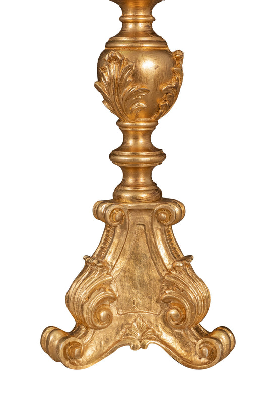 Biscottini CANDELIERE IN LEGNO FINITURA FOGLIA ORO ANTICATA MADE IN ITALY dimensioni