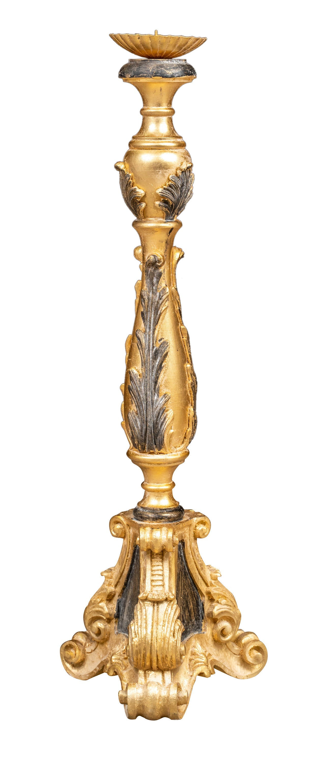 Biscottini CANDELIERE IN LEGNO FINITURA FOGLIA ORO ANTICATO E NERO MADE IN ITALY Offerta