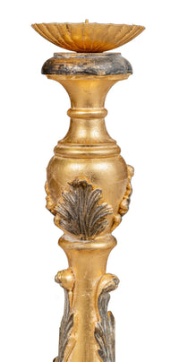 Biscottini CANDELIERE IN LEGNO FINITURA FOGLIA ORO ANTICATO E NERO MADE IN ITALY Offerta