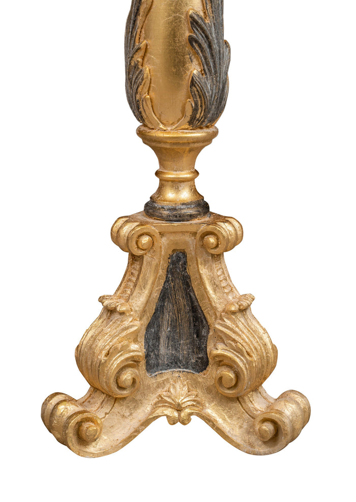 Biscottini CANDELIERE IN LEGNO FINITURA FOGLIA ORO ANTICATO E NERO MADE IN ITALY Offerta