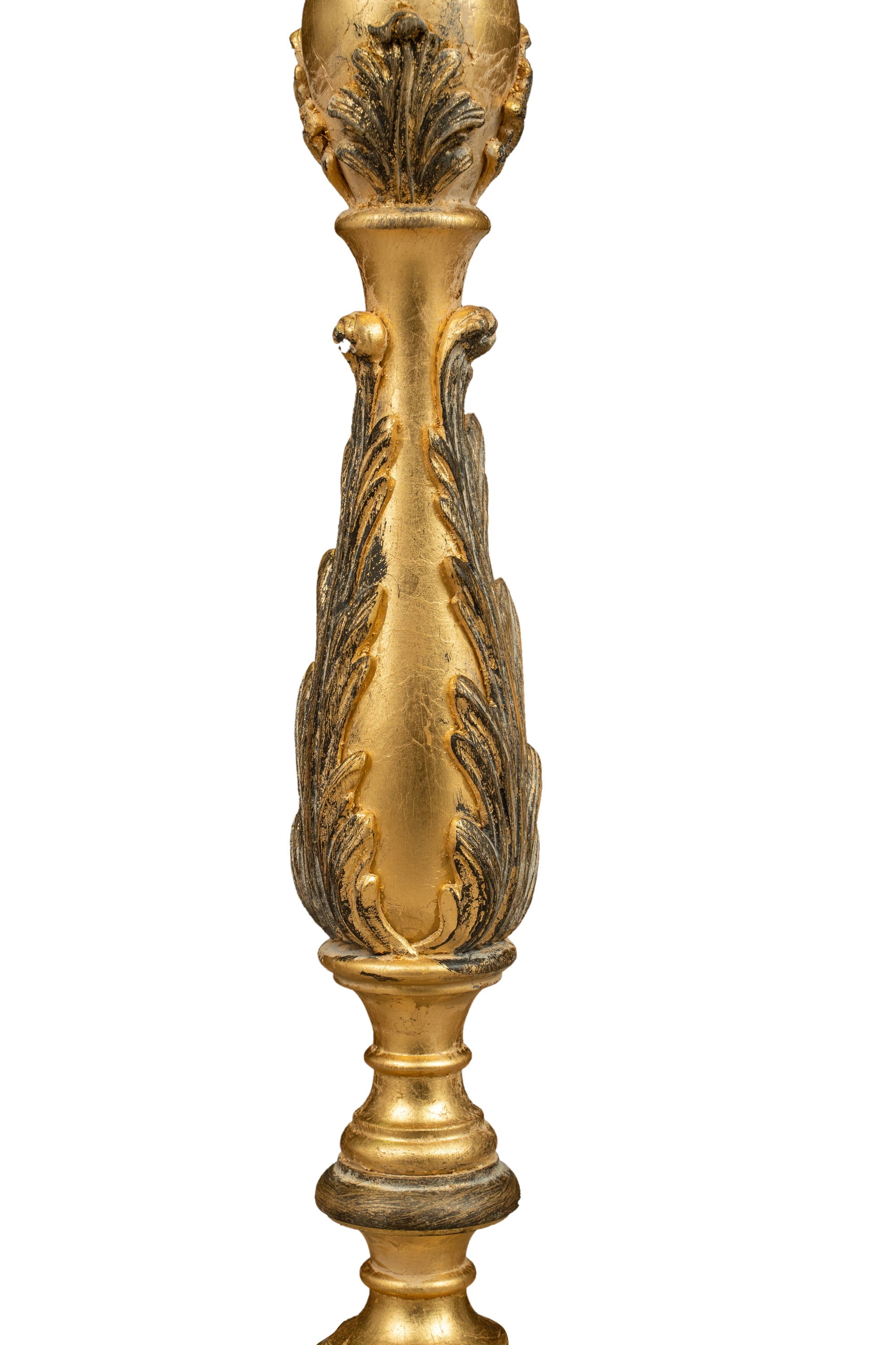 Biscottini CANDELIERE IN LEGNO FINITURA FOGLIA ORO ANTICATO E NERO MADE IN ITALY Offerta