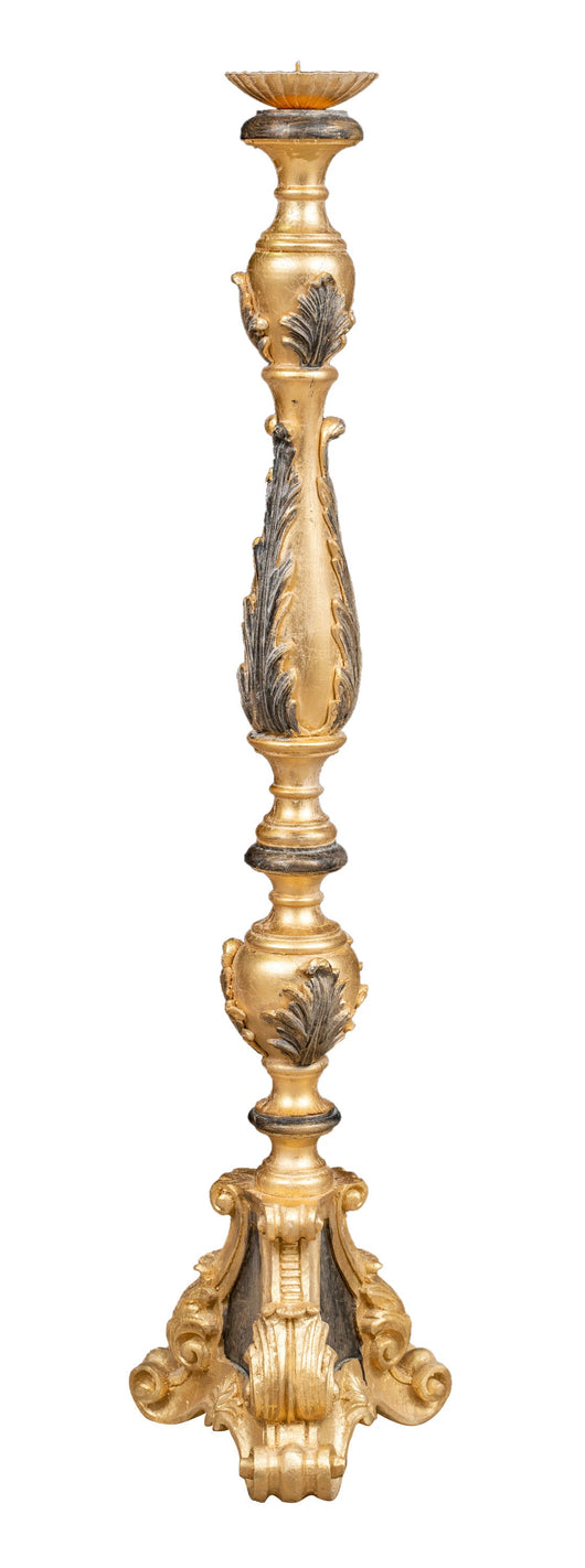 Biscottini CANDELIERE IN LEGNO FINITURA FOGLIA ORO ANTICATO E NERO MADE IN ITALY Offerta