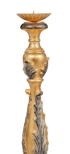 Biscottini CANDELIERE IN LEGNO FINITURA FOGLIA ORO ANTICATO E NERO MADE IN ITALY Offerta