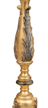 Biscottini CANDELIERE IN LEGNO FINITURA FOGLIA ORO ANTICATO E NERO MADE IN ITALY Offerta