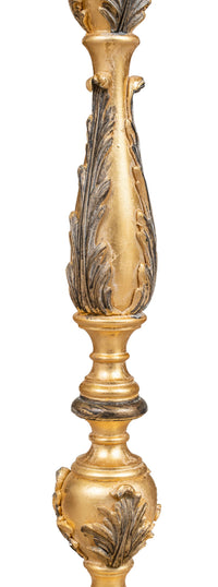 Biscottini CANDELIERE IN LEGNO FINITURA FOGLIA ORO ANTICATO E NERO MADE IN ITALY Offerta