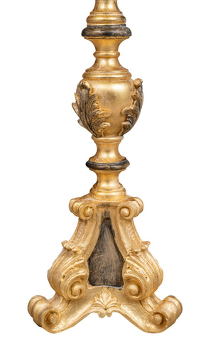 Biscottini CANDELIERE IN LEGNO FINITURA FOGLIA ORO ANTICATO E NERO MADE IN ITALY Offerta