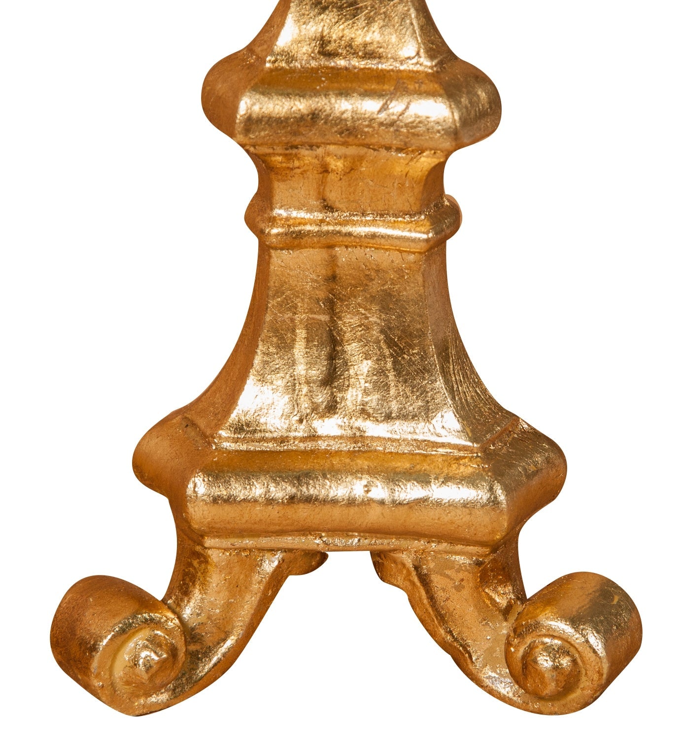 Biscottini Candeliere in legno finitura foglia oro L13xPR13xH29 cm Made in Italy