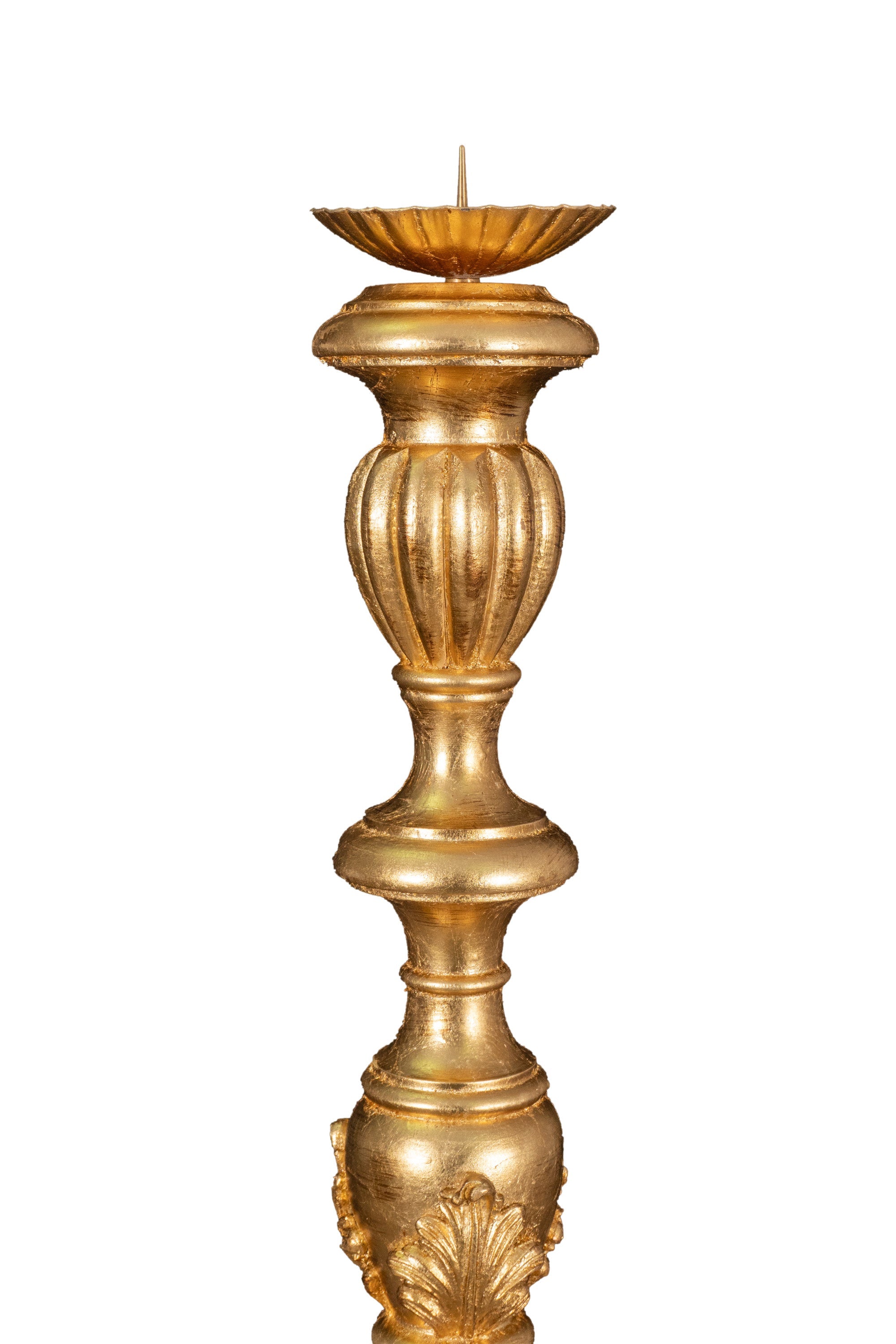 Biscottini CANDELIERE IN LEGNO FINITURA IN FOGLIA ORO ANTICATO ANTICATA MADE IN ITALY