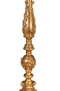 Biscottini CANDELIERE IN LEGNO FINITURA IN FOGLIA ORO ANTICATO ANTICATA MADE IN ITALY