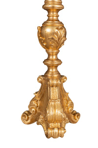 Biscottini CANDELIERE IN LEGNO FINITURA IN FOGLIA ORO ANTICATO ANTICATA MADE IN ITALY