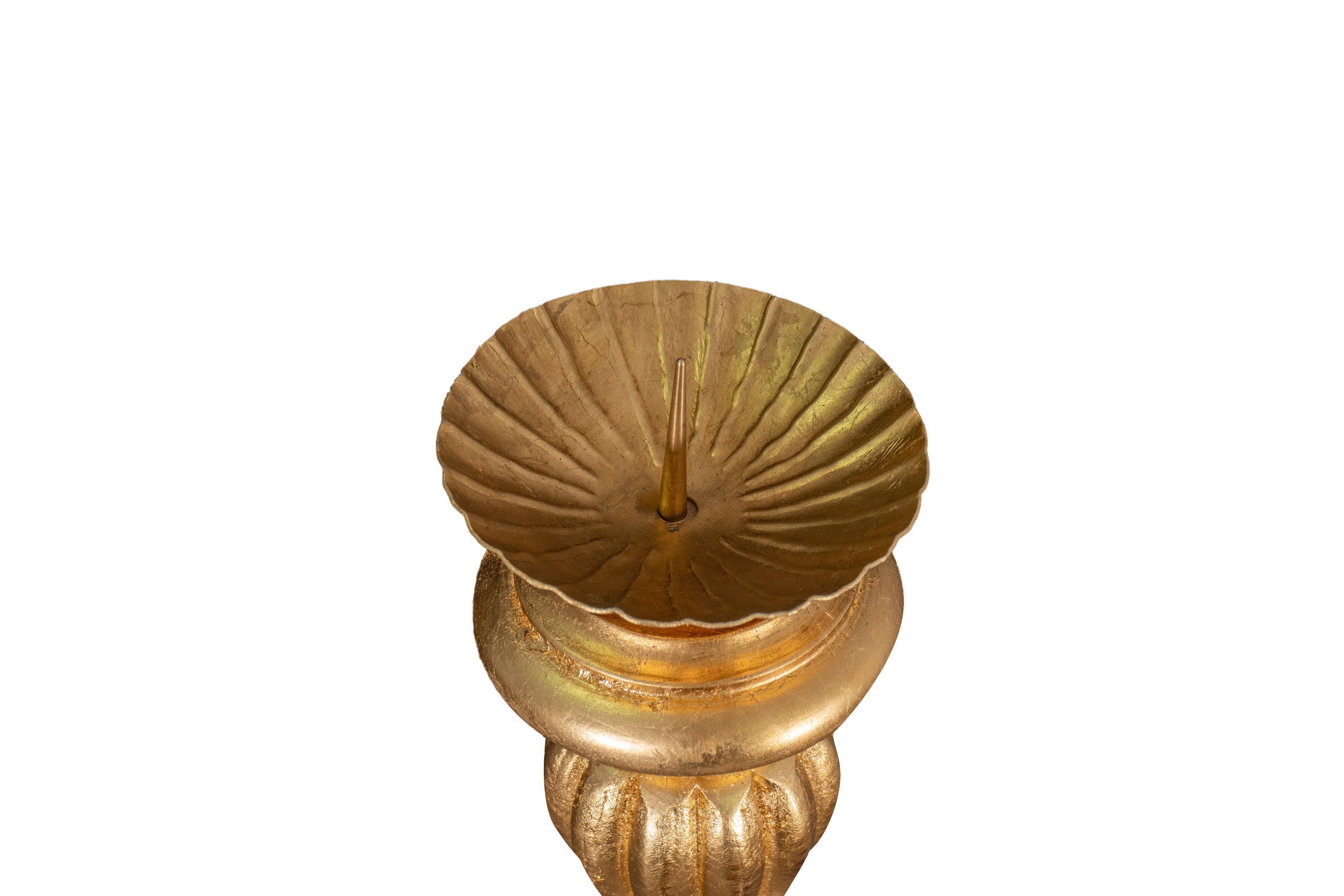 Biscottini CANDELIERE IN LEGNO FINITURA IN FOGLIA ORO ANTICATO ANTICATA MADE IN ITALY