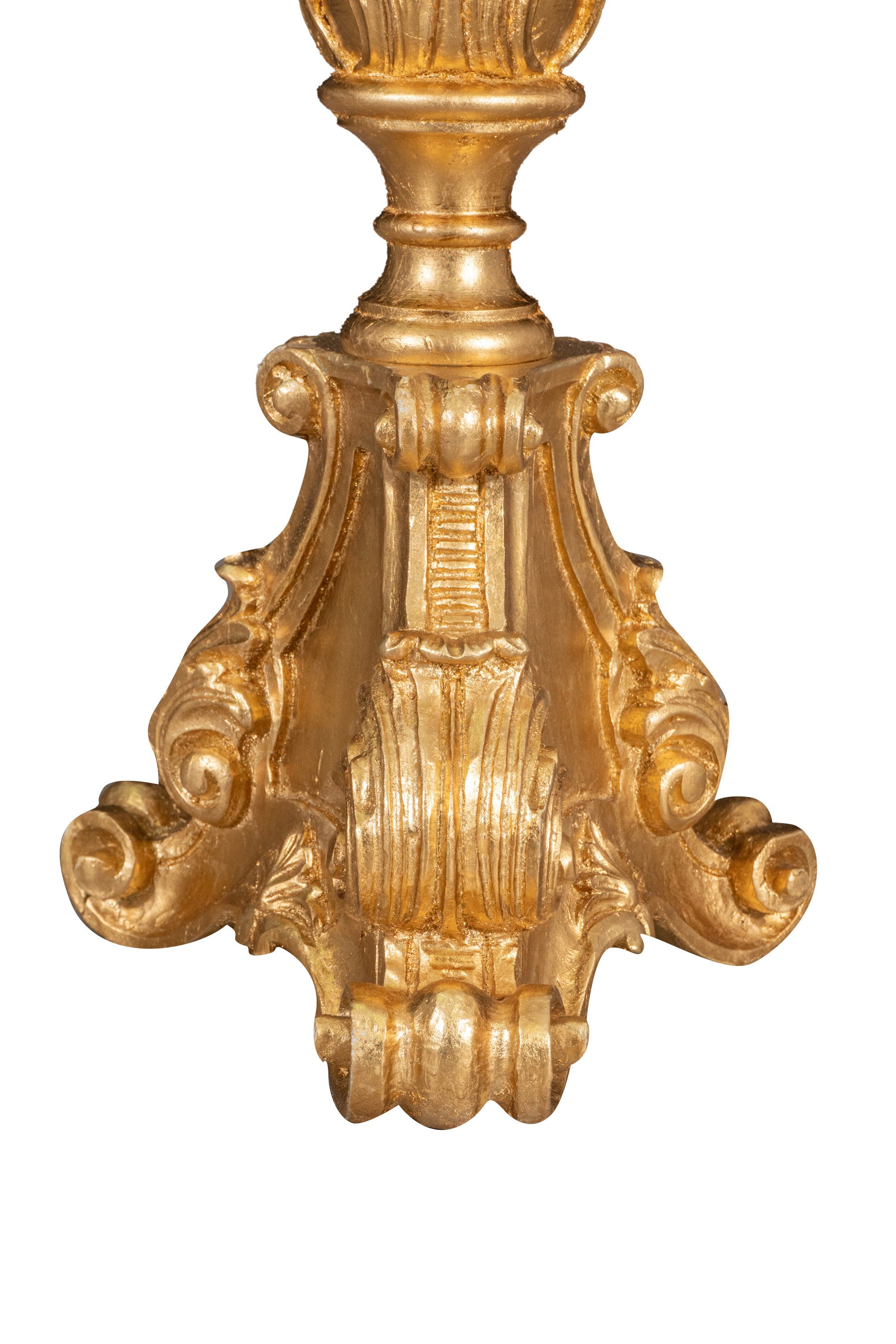 Biscottini CANDELIERE IN LEGNO FINITURA IN FOGLIA ORO ANTICATO ANTICATA MADE IN ITALY