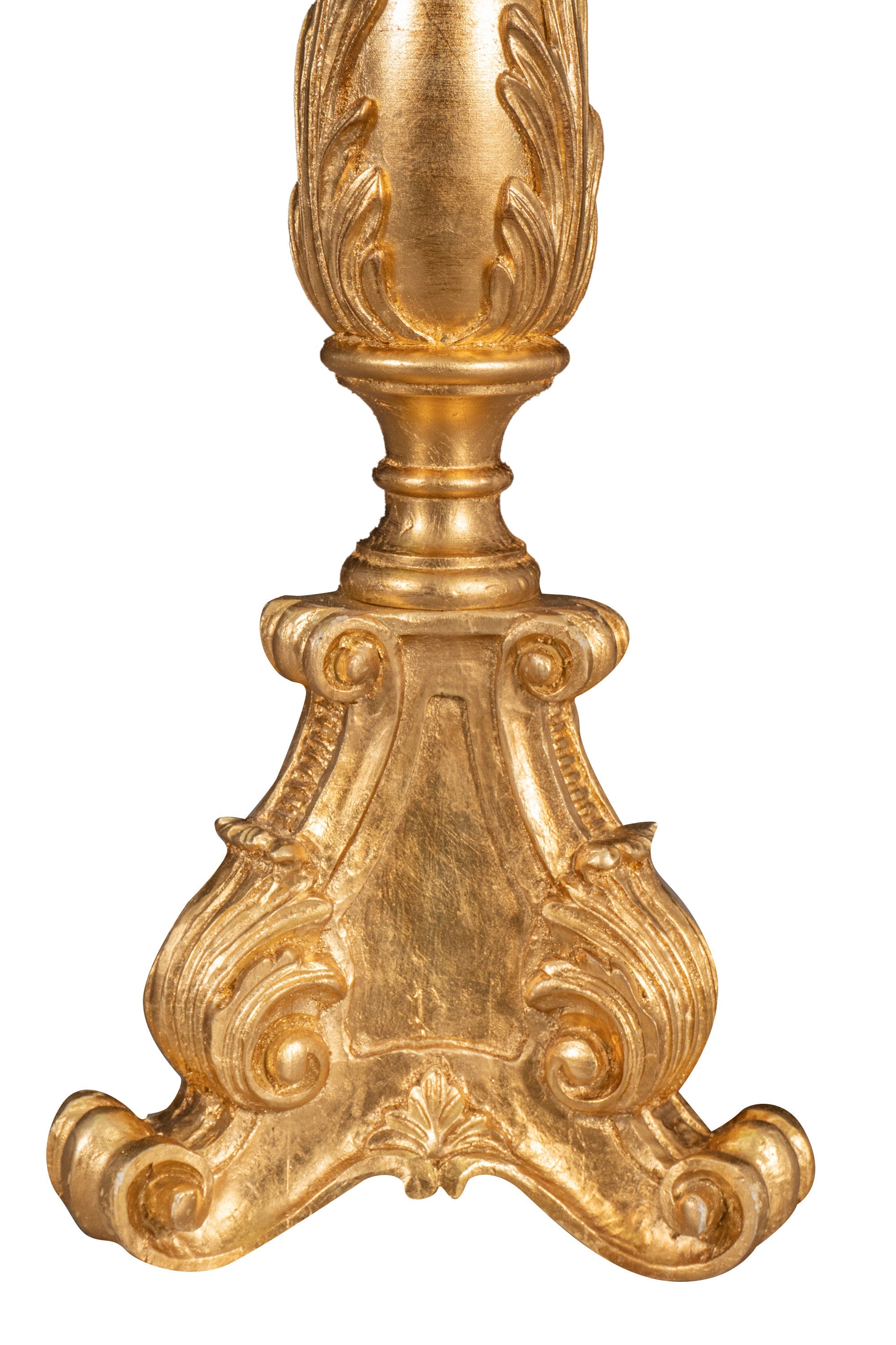 Biscottini CANDELIERE IN LEGNO FINITURA IN FOGLIA ORO ANTICATO ANTICATA MADE IN ITALY