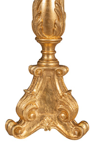 Biscottini CANDELIERE IN LEGNO FINITURA IN FOGLIA ORO ANTICATO ANTICATA MADE IN ITALY