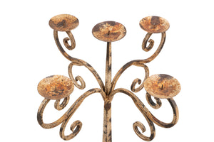 Biscottini Candeliere piantana in ferro battuto lavorato a mano finitura bianca anticata L49XPR49XH94 cm