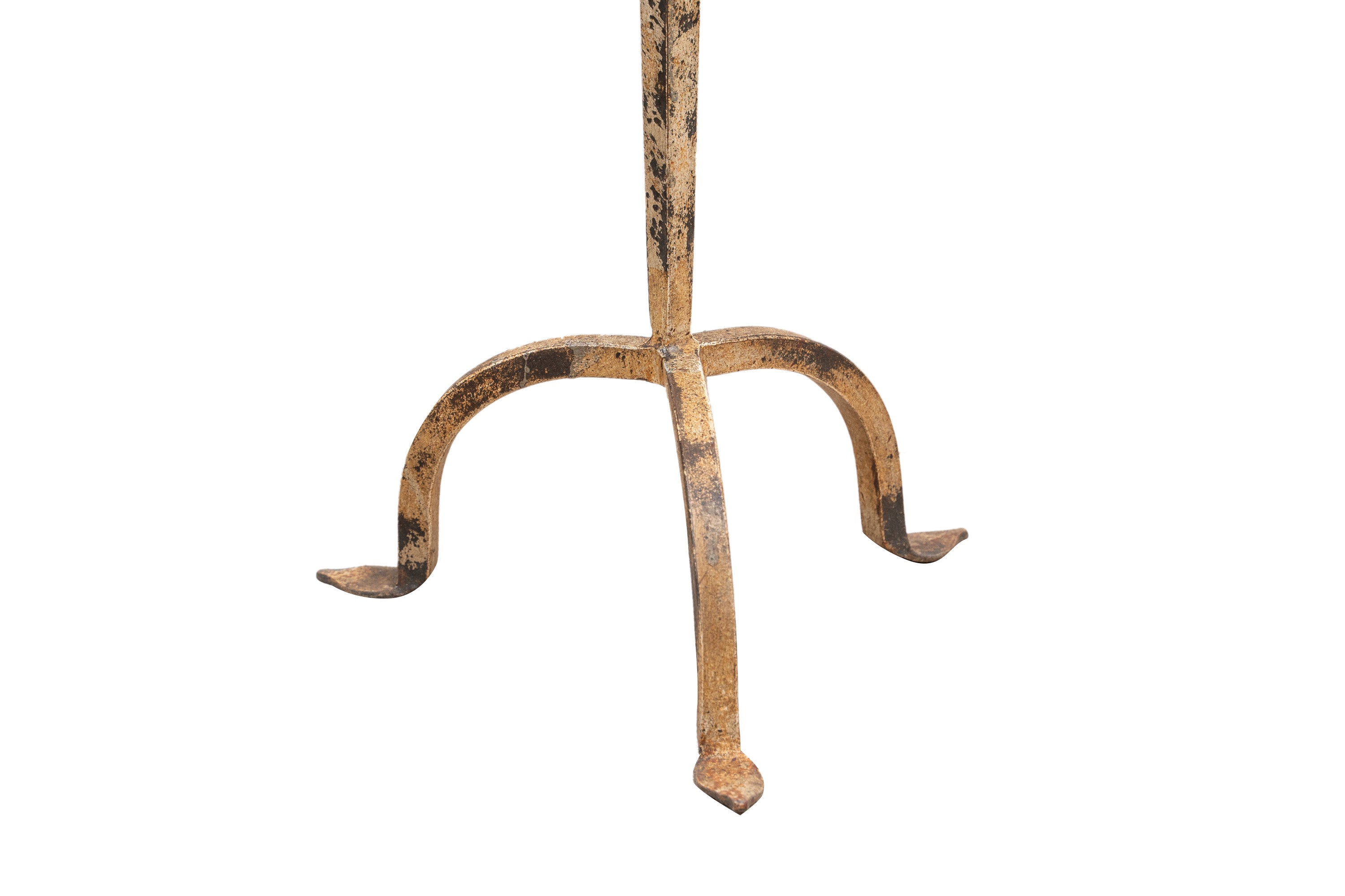 Biscottini Candeliere piantana in ferro battuto lavorato a mano finitura bianca anticata L49XPR49XH94 cm