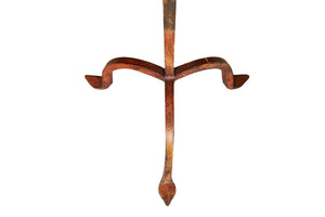 Biscottini Candeliere piantana in ferro battuto lavorato a mano finitura rosso anticato L48XPR48XH95 cm